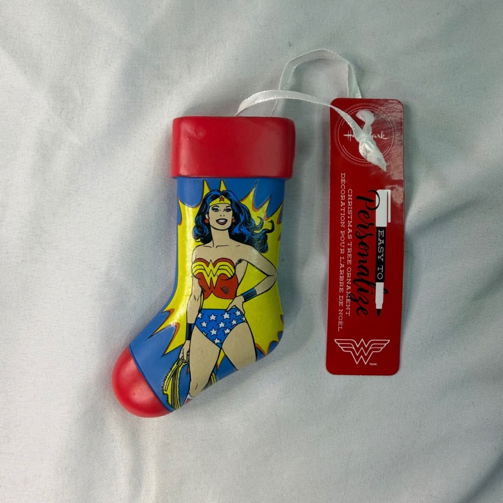Hallmark Wonder Woman DC Comics Stocking Christmas Ornament Personalizable NWT